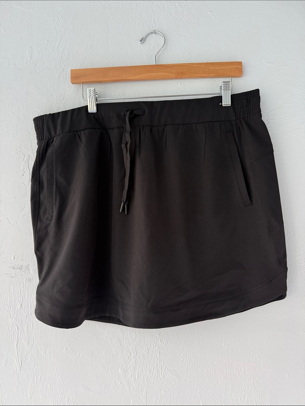 RBX Black Midi Athletic Skort with Drawstring Waist